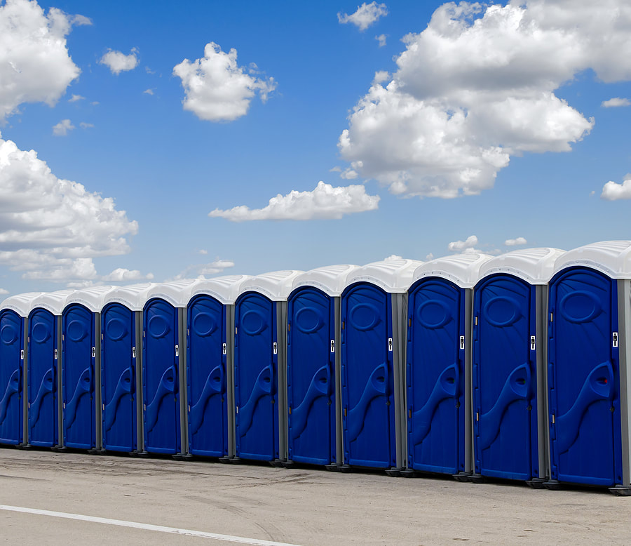 newly installed portable toilets